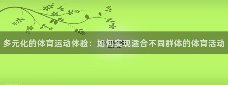 多元化的体育运动体验：如何实现适合不同群体的体育活动